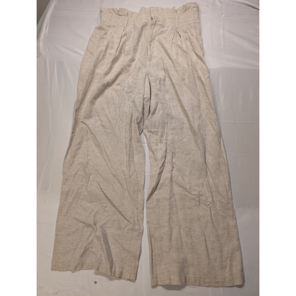 Banana Republic Wide Leg Linen-Blend Pants in Light Natural